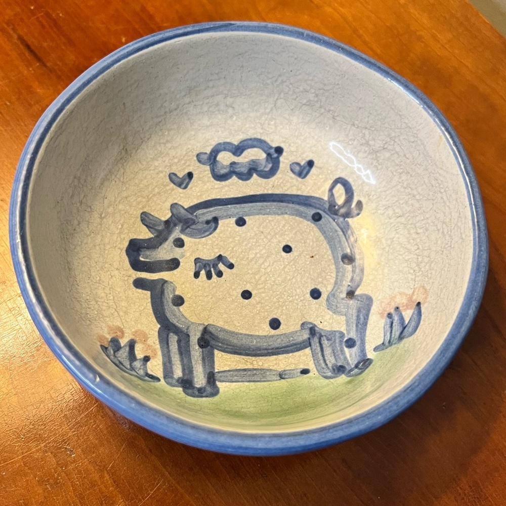 M.A.Hadley Pottery Vintage Pig Bowl